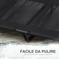 Brandina per Cani Grandi in Metallo e Tessuto Oxford con Borsa di Trasporto, 92x76x18cm, Nero