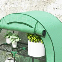 Serra a Parete a 4 Livelli con Porta a Cerniera, in Acciaio e PE, 100x45x160 cm, Verde