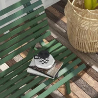 Panchina da Esterno in Alluminio a 2 Posti a Doghe, 123x67x79cm, Verde