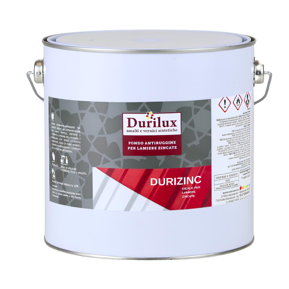 Durizinc fondo ancorante antiruggine lamiere zincate natura alchidica diluibile *** formato 2.5 lt, confezione 1
