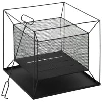 Braciere da Giardino a Legna Portatile con Attizzatoio 45x45x43cm Nero