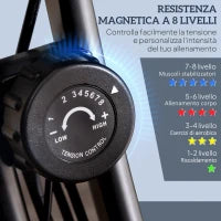 Cyclette Pieghevole con Resistenza Magnetica 8 Livelli, Sensore di Frequenza Cardiaca, Volano 2.5kg, Giallo
