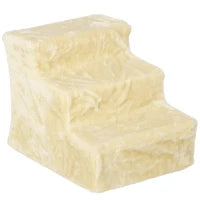 Scala per Cani a 3 Gradini con Fodera Rimovibile e Lavabile 46x35x35 cm Beige