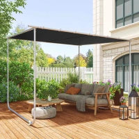 Pergola Gazebo 3x3 m con Rotelle, Copertura Anti-UV e Telaio in Acciaio, Grigio