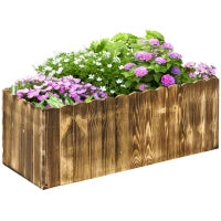 Fioriera da Giardino Rettangolare per Interni ed Esterni, in Legno di Abete, 80x33x30 cm, color Legno