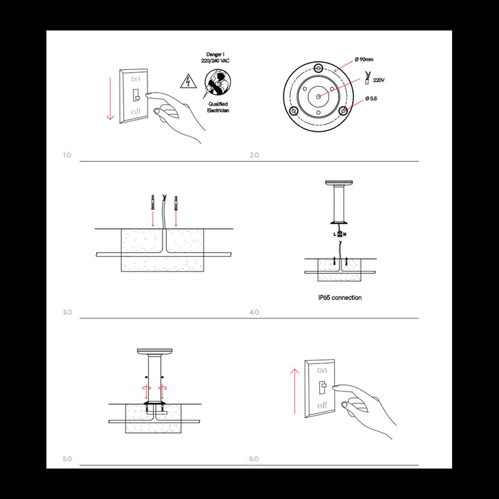 Mac Floor Bianco 3000K - Paletto a led da esterno in alluminio 12W IP65 h30cm - Luce verso il basso - Beneito & Faure