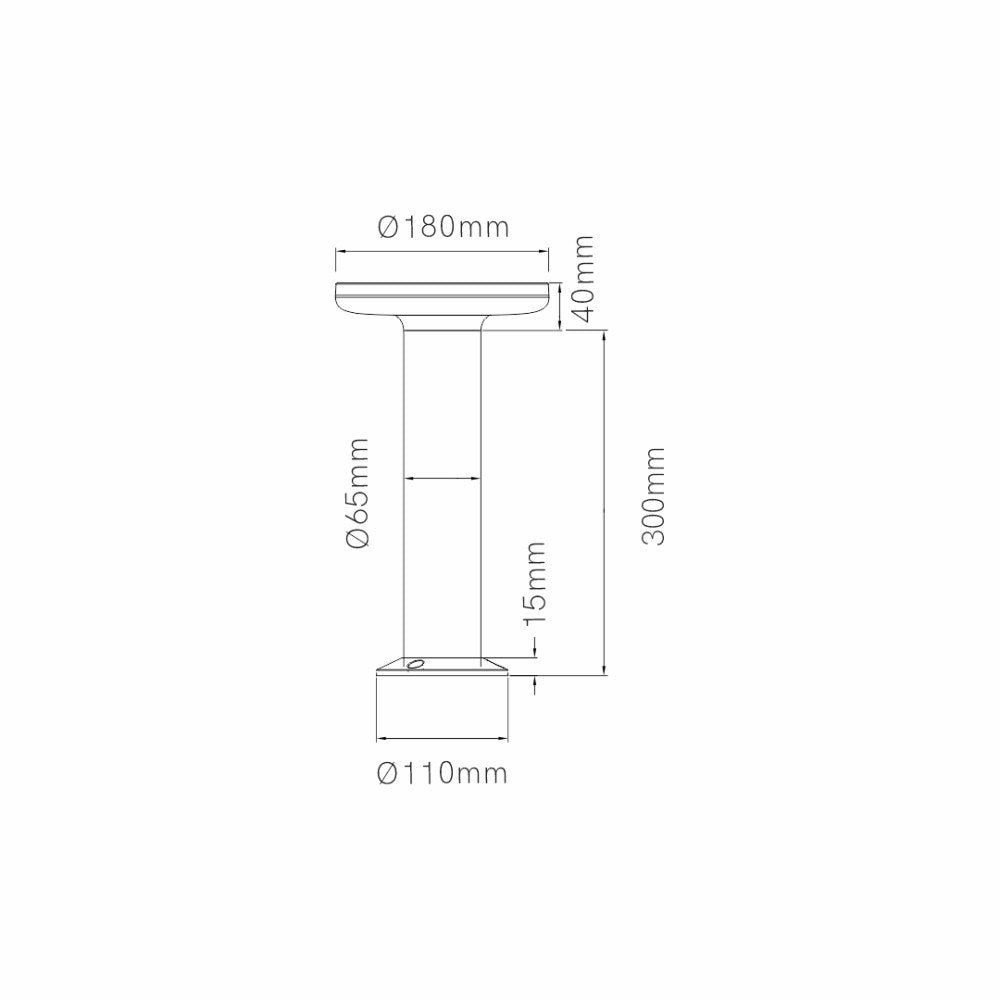 Mac Floor Nero 3000K - Paletto a led da esterno in alluminio 12W IP65 h30cm - Luce verso il basso - Beneito & Faure