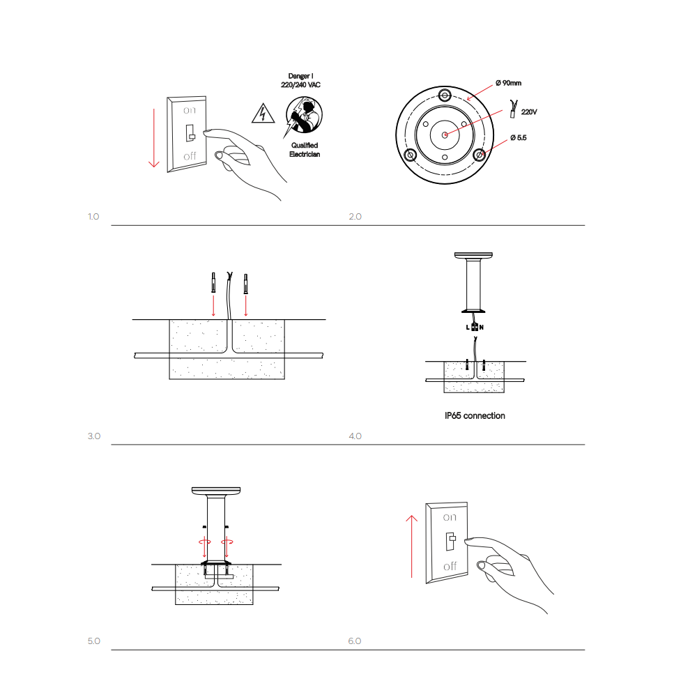 Mac Floor Nero 3000K - Paletto a led da esterno in alluminio 12W IP65 h30cm - Luce verso il basso - Beneito & Faure