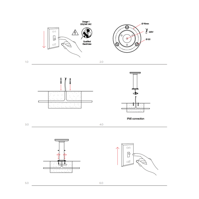 Mac Floor Nero 3000K - Paletto a led da esterno in alluminio 12W IP65 h30cm - Luce verso il basso - Beneito & Faure