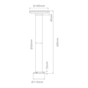Mac Floor XL Nera 4000K - Paletto a led da esterno in alluminio 12W IP65 h60cm - Luce verso il basso - Beneito & Faure