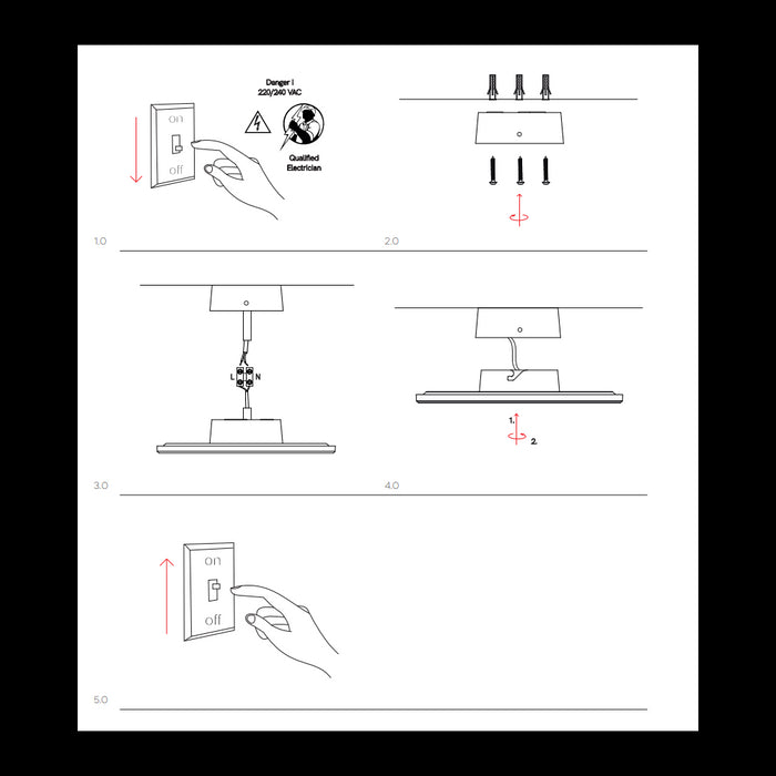 Mac Wall XL Bianco - Applique a led da muro 20W CCT Switch 2700K/3200K/4000K in alluminio, Luce murale a 360 Gradi - Beneito & Faure