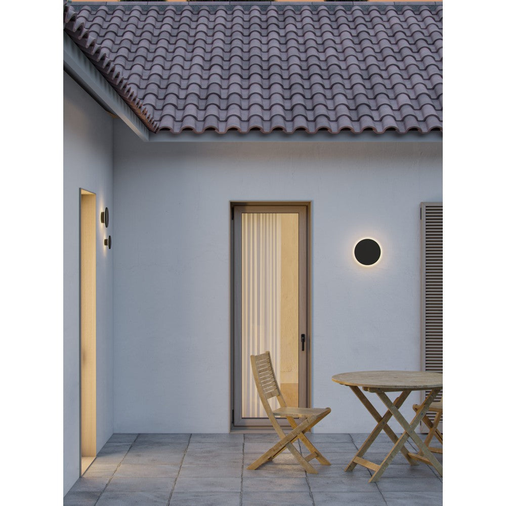 Mac Wall Nero - Applique a led da muro 15W CCT Switch 2700K/3200K/4000K in alluminio, Luce murale a 360 Gradi - Beneito & Faure