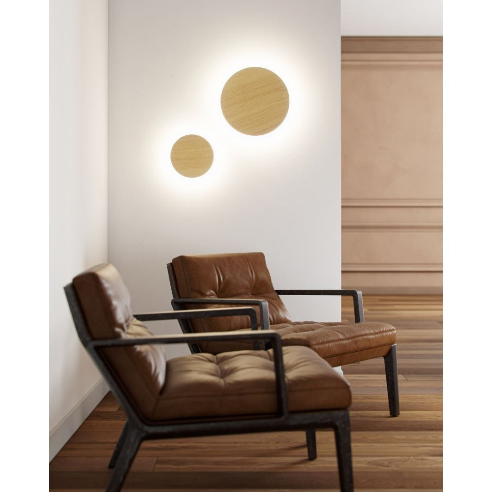 Mac Wall XL Legno - Applique a led da muro 20W CCT Switch 2700K/3200K/4000K in alluminio, Luce murale a 360 Gradi - Beneito & Faure