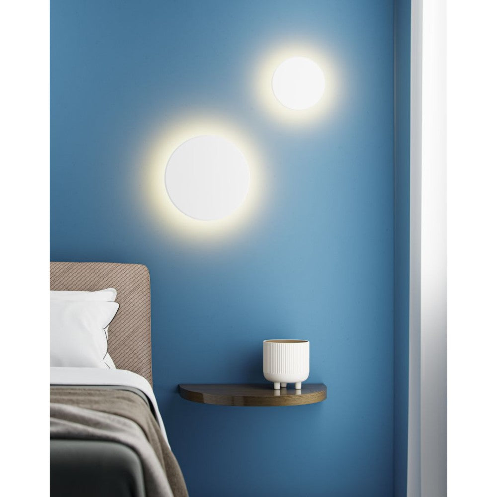 Mac Mini Wall Bianco - Applique a led da muro 6W CCT Switch 2700K/3200K/4000K in alluminio, Luce murale a 360 Gradi - Beneito & Faure