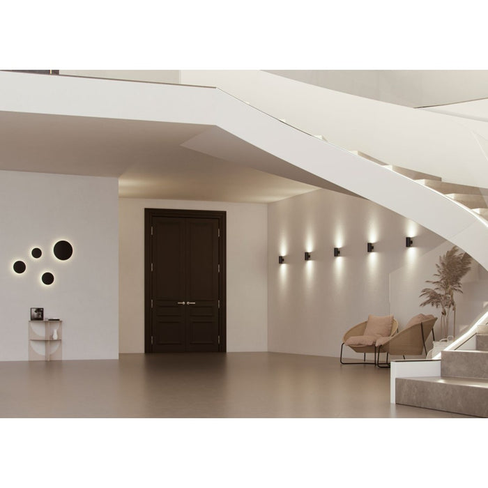 Mac Wall Corten - Applique a led da muro 15W CCT Switch 2700K/3200K/4000K in alluminio, Luce murale a 360 Gradi - Beneito & Faure