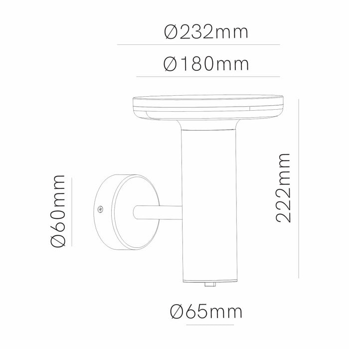 Mac Wall Base Bianco - Applique a led da muro 12W CCT Switch 2700K/3200K/4000K, Lampada da muro in alluminio - Beneito & Faure