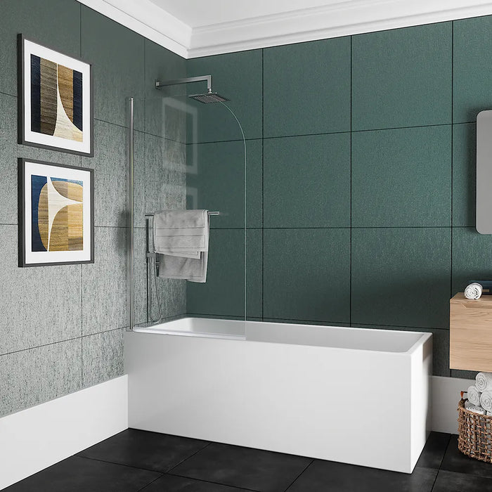 Parete sopravasca girevole 100 cm vetro trasparente e portasciugamani | Macao