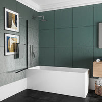 Parete sopravasca girevole 100 cm vetro trasparente e portasciugamani | Macao