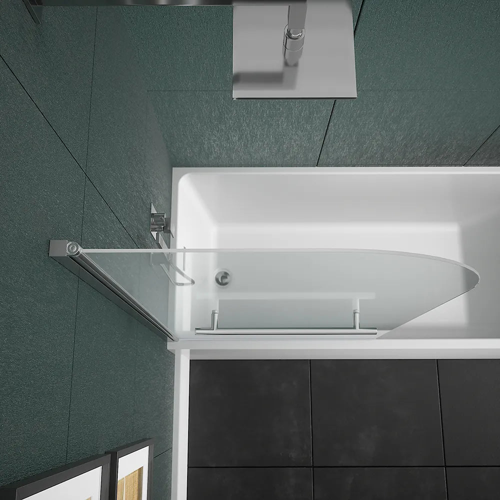 Parete sopravasca girevole 100 cm vetro trasparente e portasciugamani | Macao