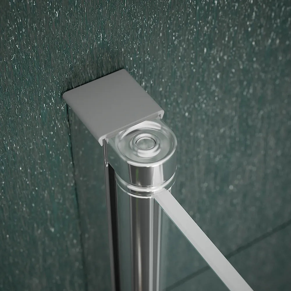 Parete sopravasca girevole 80 cm vetro trasparente e portasciugamani | Macao