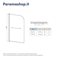 Parete sopravasca girevole 100 cm vetro trasparente e portasciugamani | Macao