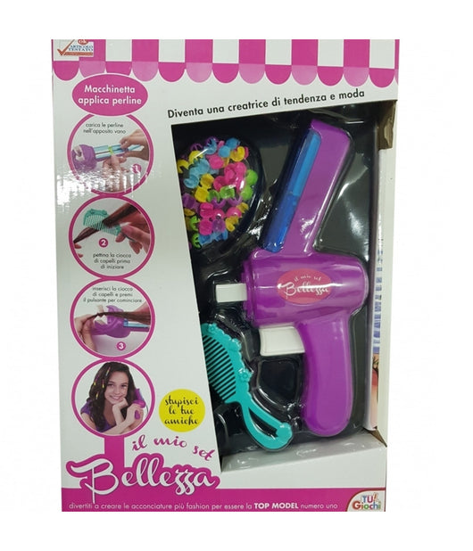 Macchina Applica Perline Colorate Accessori Capelli Bellezza Beauty Gioco Bimbe         