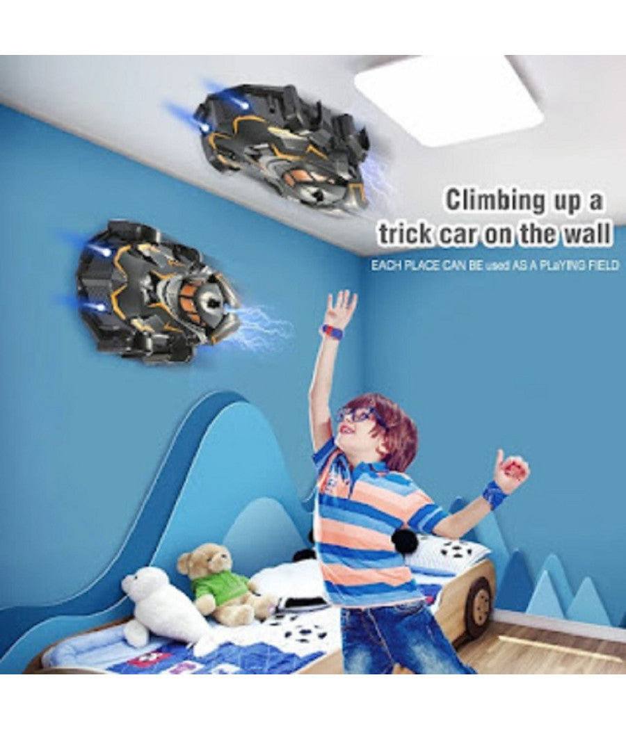 Trade Shop - Macchina Auto Rc Giocattolo Arrampicata Su Parete Antigravità Telecomando Q-wj04 -