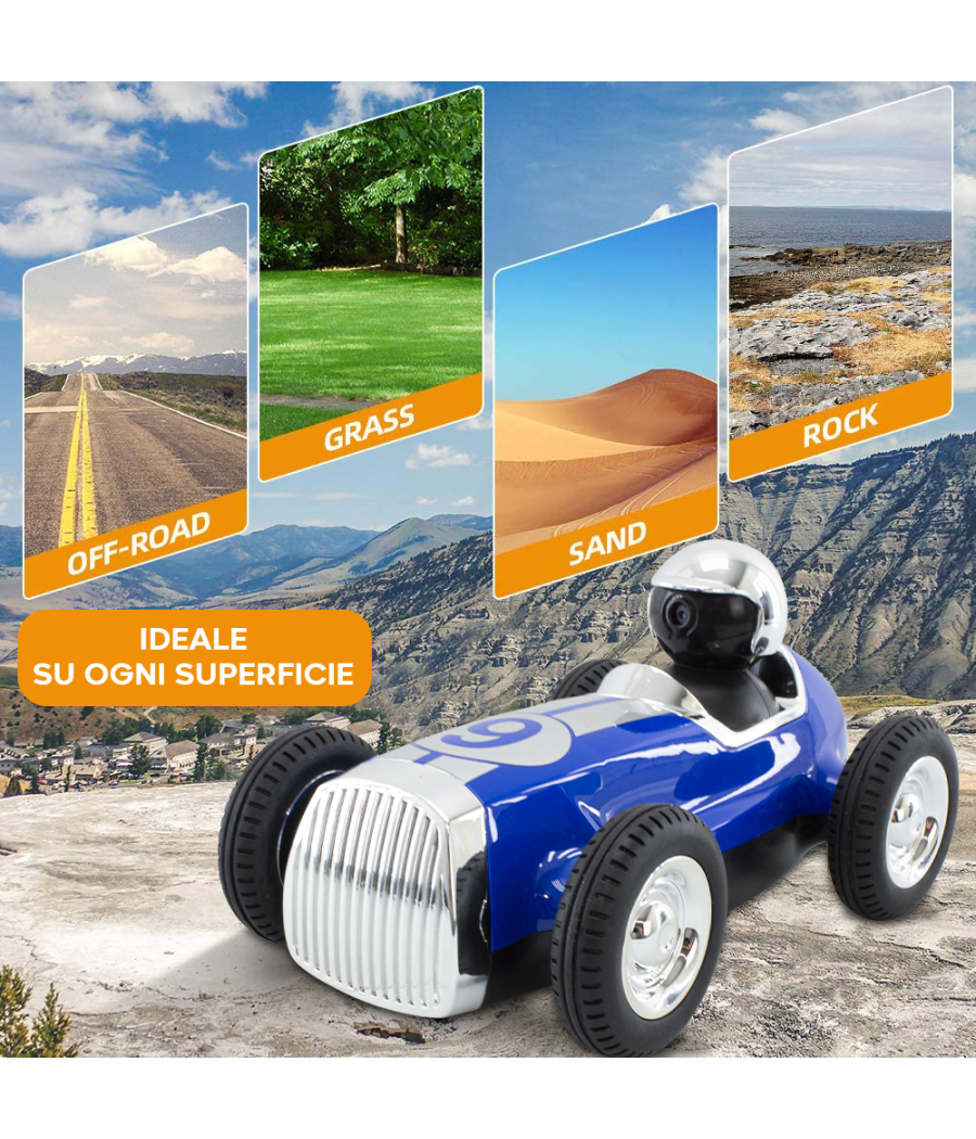 Macchina Auto Retrò Radiocomandata F9 Cam Wifi Speaker Bluetooth App Smartphone         