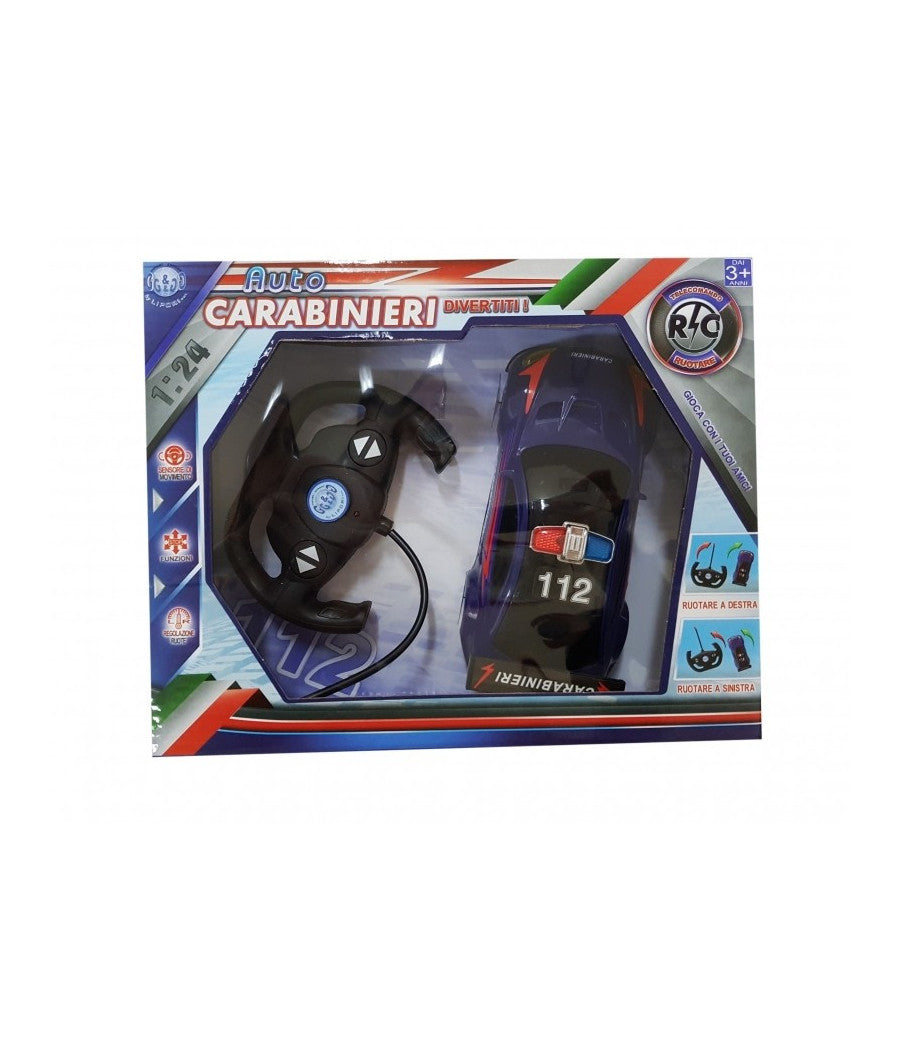 Macchina Carabinieri 112 Telecomandata 1:24 Auto Luci Girevole Gioco Bambini         