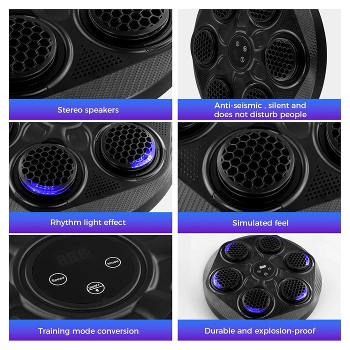 Trade Shop - Macchina Da Boxe Con Musica Da Parete Led Bluetooth Esercizio Per Adulti Bambini         
