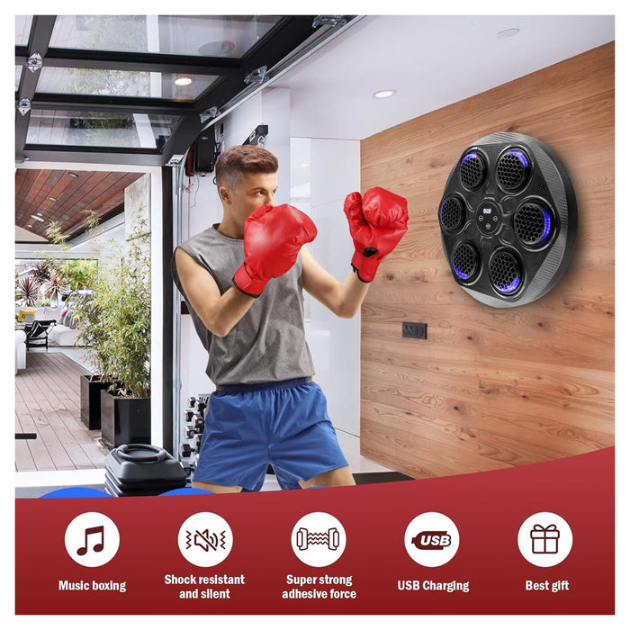 Trade Shop - Macchina Da Boxe Con Musica Da Parete Led Bluetooth Esercizio Per Adulti Bambini         