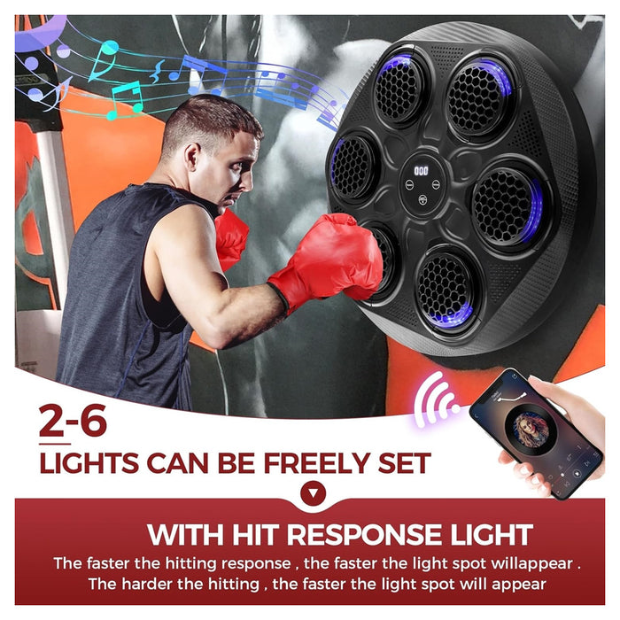 Trade Shop - Macchina Da Boxe Con Musica Da Parete Led Bluetooth Esercizio Per Adulti Bambini         