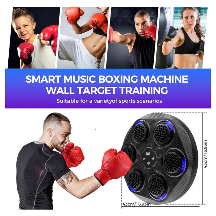 Trade Shop - Macchina Da Boxe Con Musica Da Parete Led Bluetooth Esercizio Per Adulti Bambini         