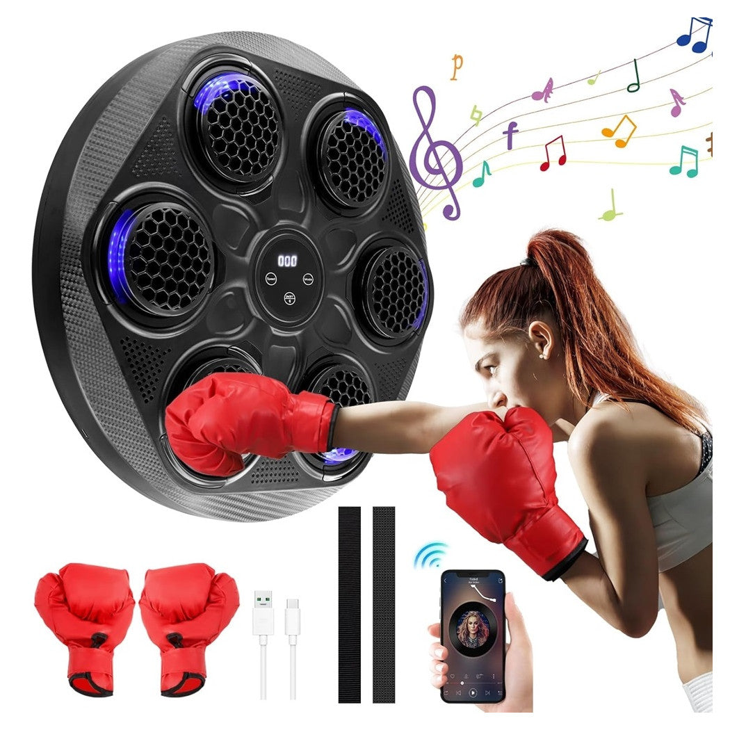 Trade Shop - Macchina Da Boxe Con Musica Da Parete Led Bluetooth Esercizio Per Adulti Bambini         