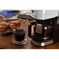 Macchina da caffè con filtro Moderna 15 tazze, base riscaldante, display LCD - Bianco