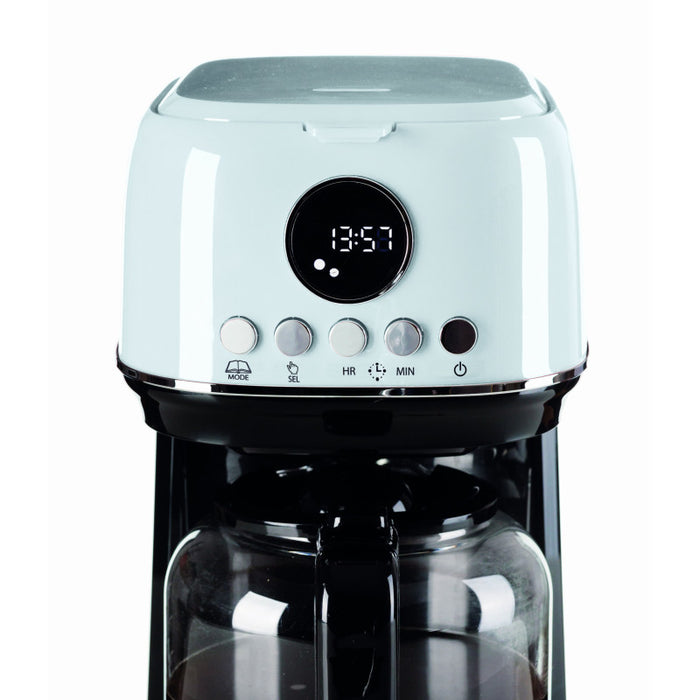 Macchina da caffè con filtro Moderna 15 tazze, base riscaldante, display LCD - Bianco