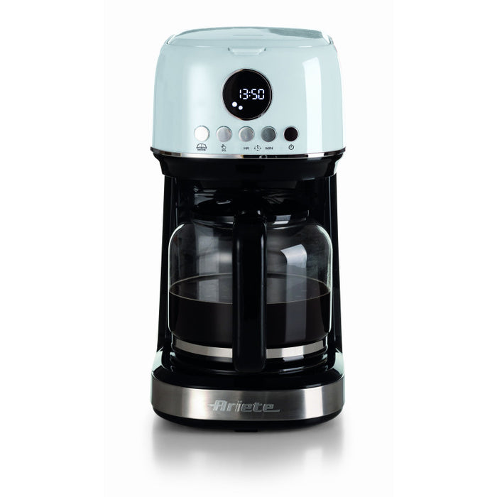 Macchina da caffè con filtro Moderna 15 tazze, base riscaldante, display LCD - Bianco