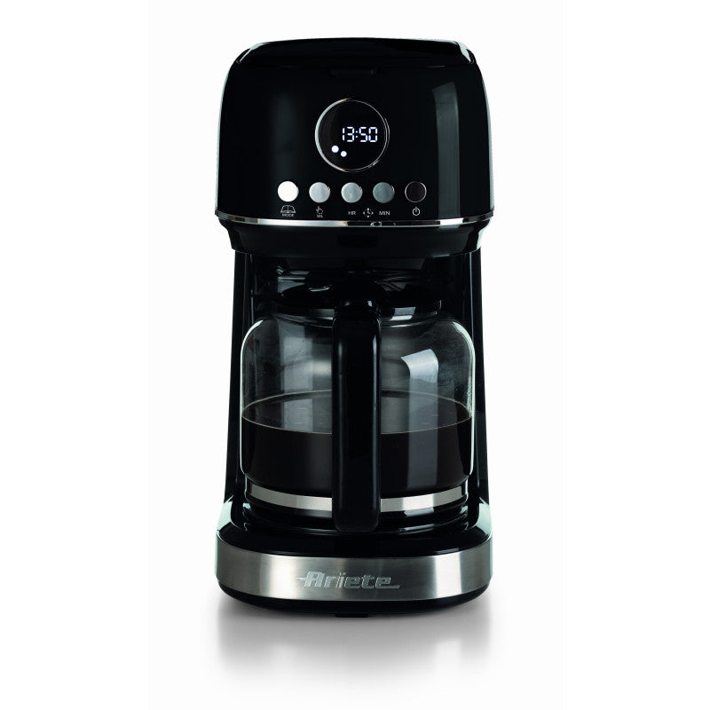 Macchina da caffè con filtro Moderna 15 tazze, base riscaldante, display LCD - Nero