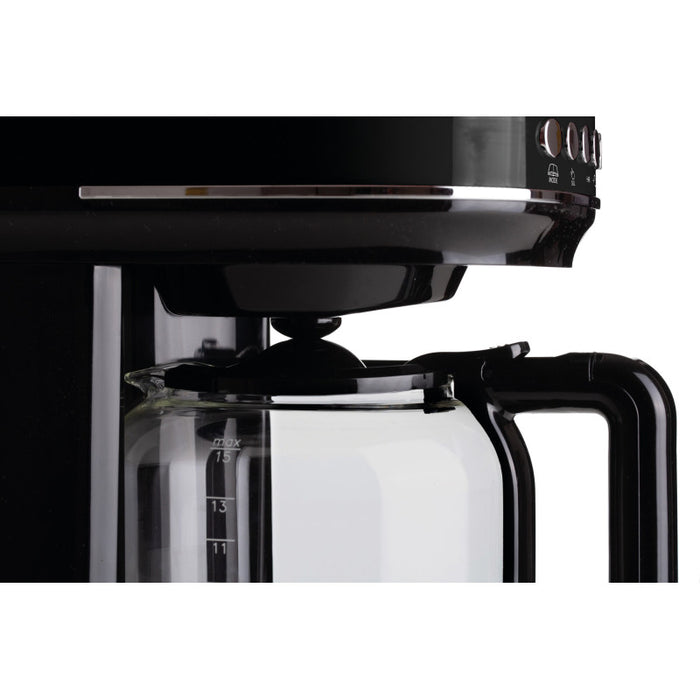 Macchina da caffè con filtro Moderna 15 tazze, base riscaldante, display LCD - Nero