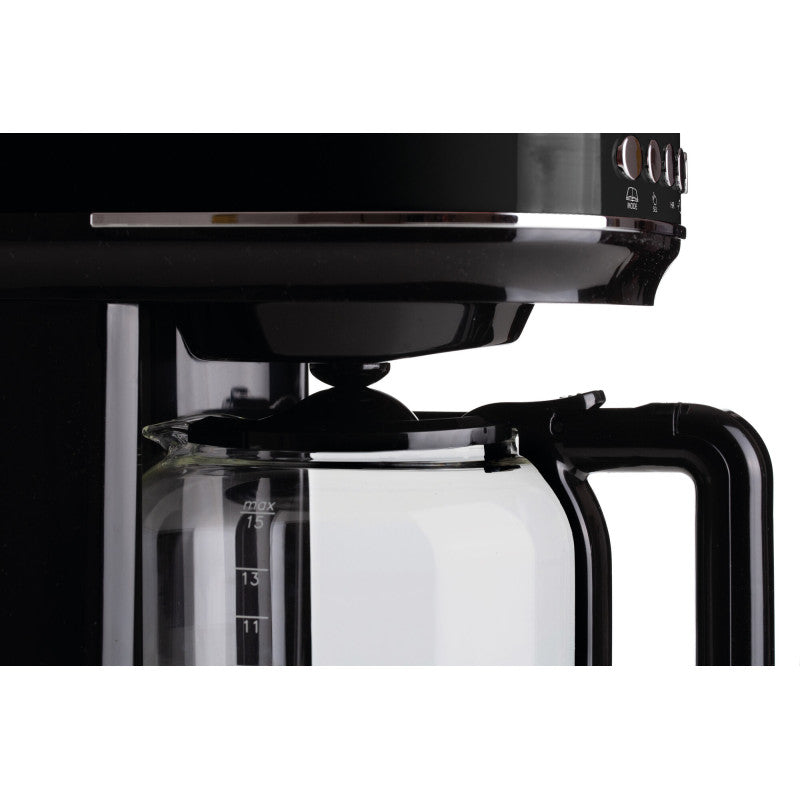 Macchina da caffè con filtro Moderna 15 tazze, base riscaldante, display LCD - Nero