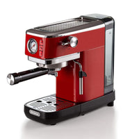 Macchina da caffè con manometro 1300W - 15 bar di pressione - Rosso