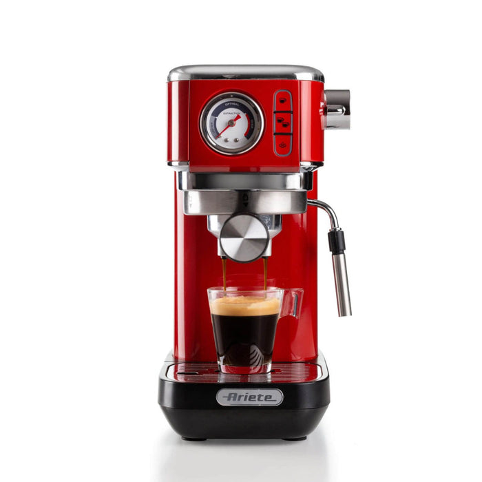 Macchina da caffè con manometro 1300W - 15 bar di pressione - Rosso