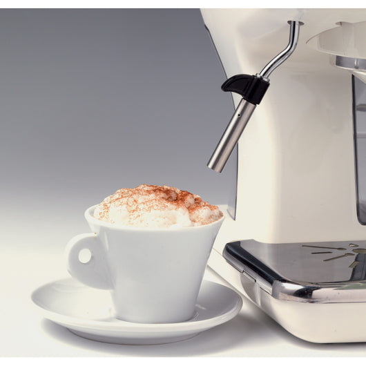 Macchina da caffè espresso - Per polvere e cialde ESE - Filtro 1 e 2 tazze - Montalatte - 850W - Beige