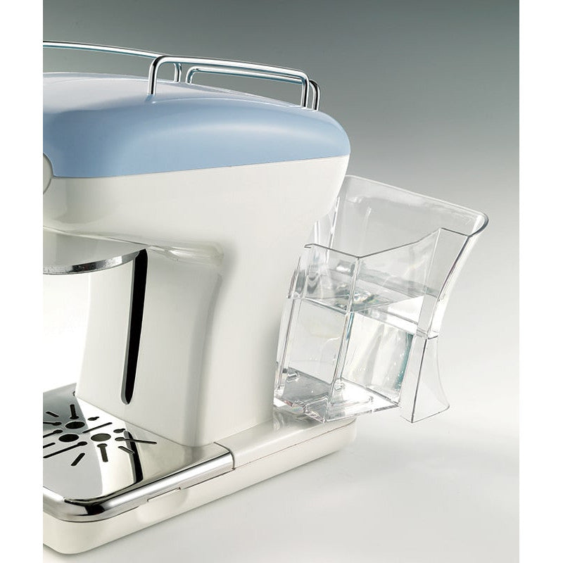 Macchina da caffè espresso - Per polvere e cialde ESE - Filtro 1 e 2 tazze - Montalatte - 850W - Celeste