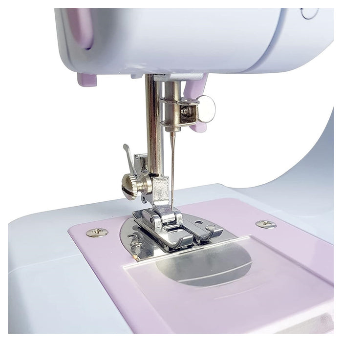 Trade Shop - Macchina Da Cucire Portatile Con 12 Punti Uso Domestico Sistema Con 2 Velocità Di Cucito -