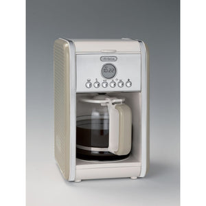 Macchina per caffè americano - 12 tazze - Caraffa in vetro - Programmazione 24h - Autospegnimento - 2000W - Beige