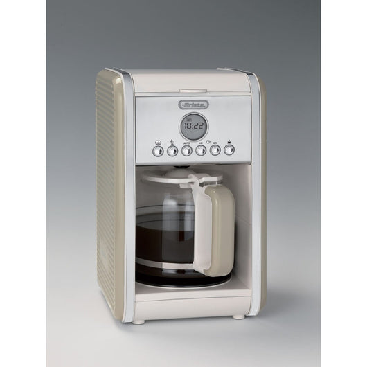 Macchina per caffè americano - 12 tazze - Caraffa in vetro - Programmazione 24h - Autospegnimento - 2000W - Beige