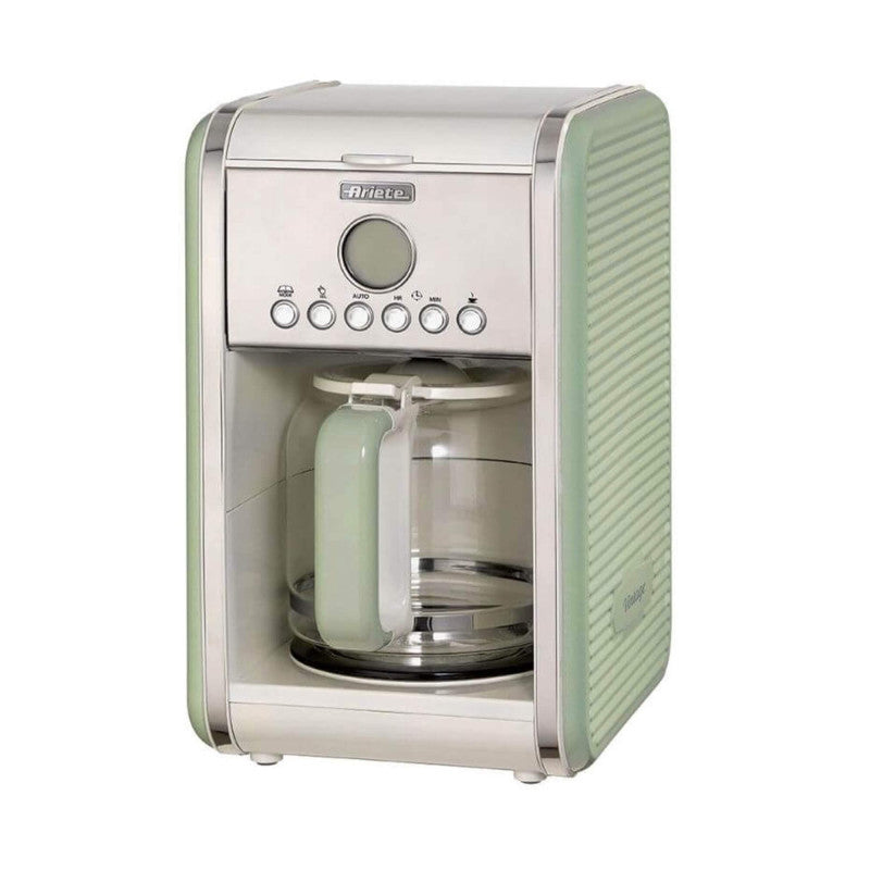 Macchina per caffè americano - 12 tazze - Caraffa in vetro - Programmazione 24h - Autospegnimento - 2000W - Verde