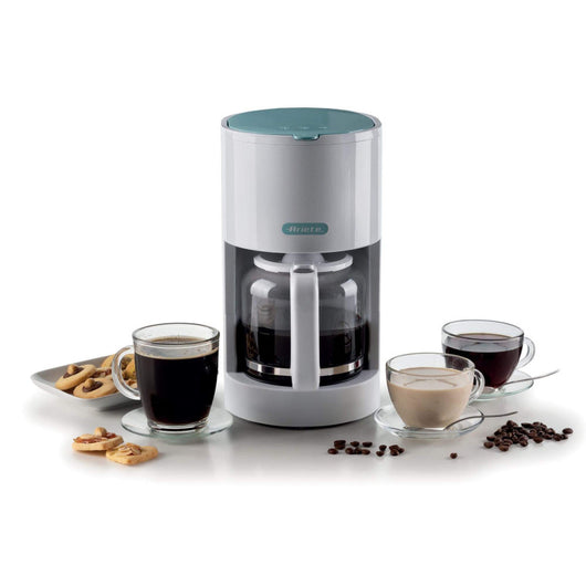 Macchina per caffè americano 12 tazze, filtro lavabile, indicatore luminoso - White & Aegean Teal