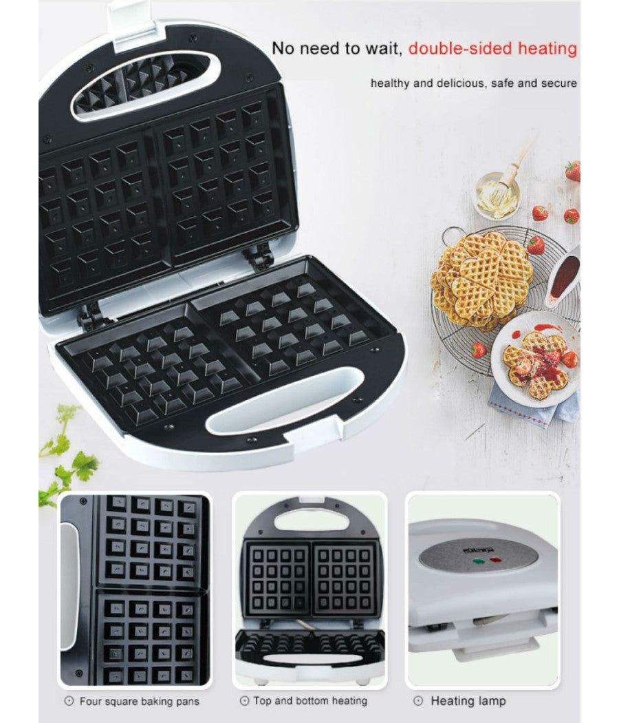 Macchina Per Cialde A Cuore Piastra Waffle Acciaio Waffel Waffle Wafer 750w         
